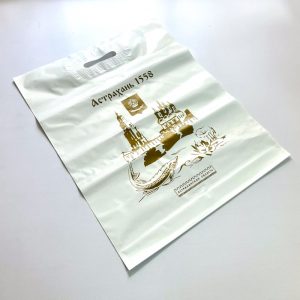 Пакет подарочный с символикой "Астрахань" полиэтиленовый (40 х 60 см)